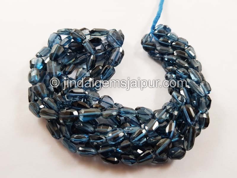 London Blue Topaz Faceted Nugget Beads